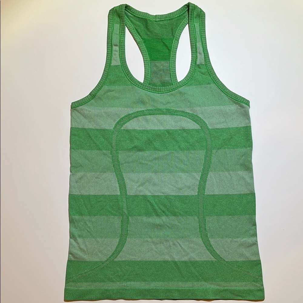 lululemon athletica Green Striped Tank Top